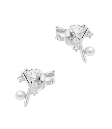 Cute Leaf Stalk Silver Stud Earring STS-6881